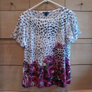 Westbound Petites Animal Print Blingy Blouse - PL